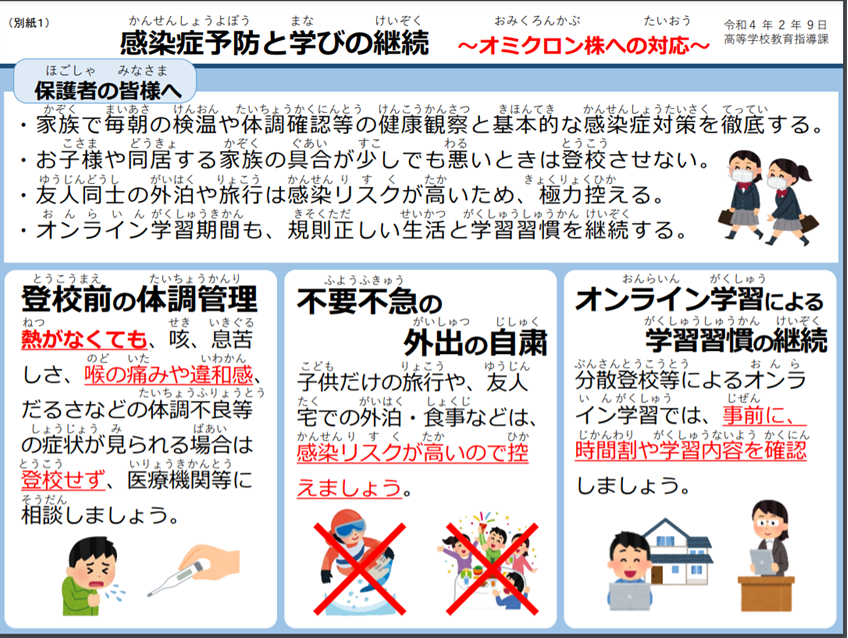 感染症予防と学びの継続 ～オミクロン株への対応～